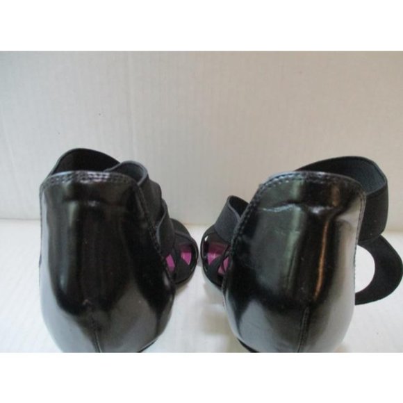 *Tahari Black Strappy Criss -Cross Open Toe Heels - Picture 7 of 8